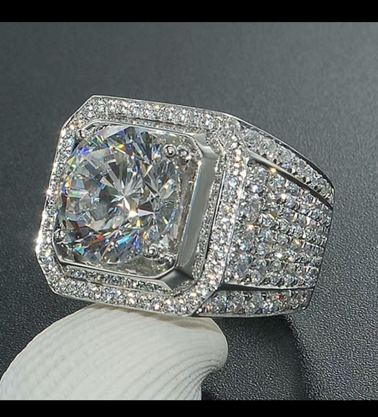 Men’s fashion new domineering alloy plated white gold,