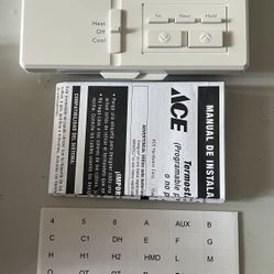 Ace Programmable Thermostat 1 Heat/ 1 Cool Setting (contact info removed) New