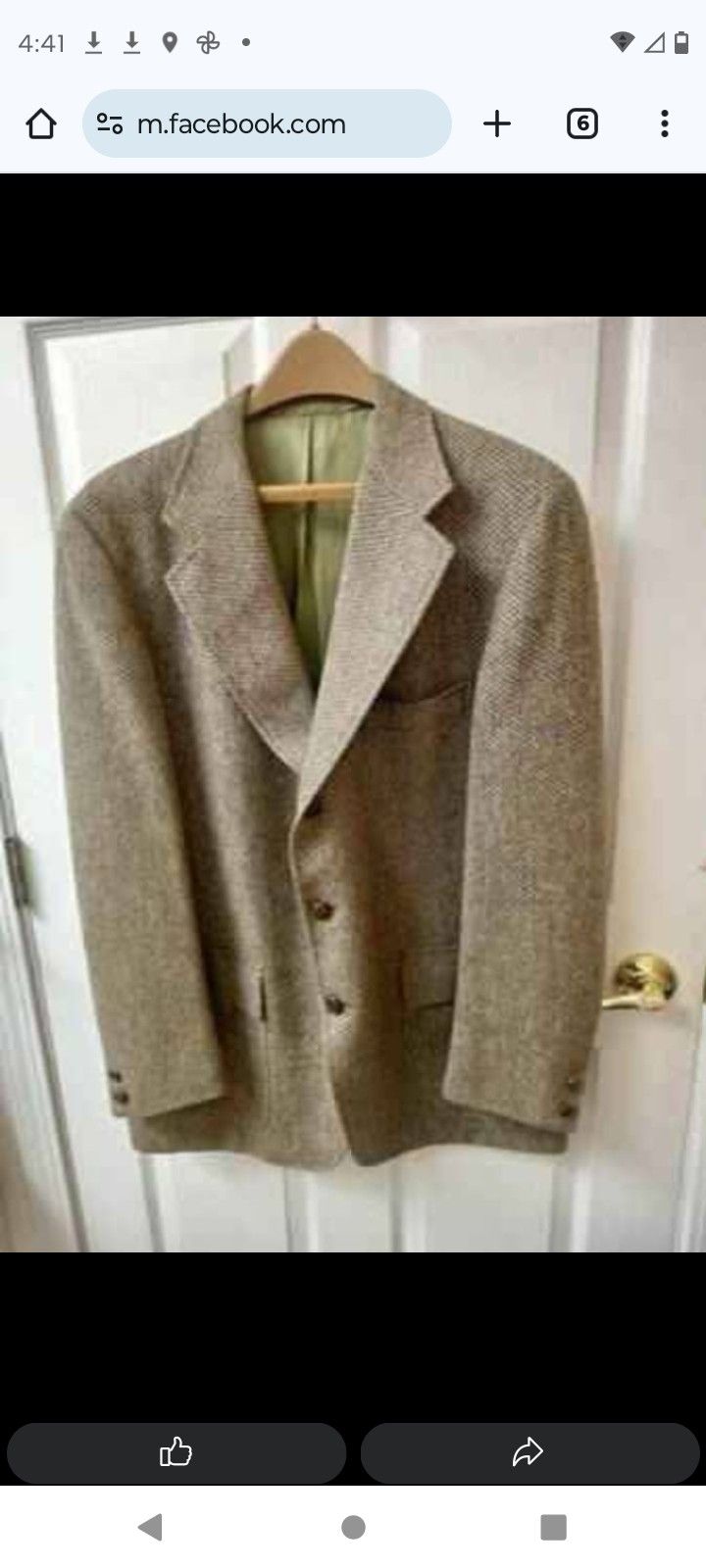 Men's Vintage 70s Brown Tweed Jacket/Sportscoat