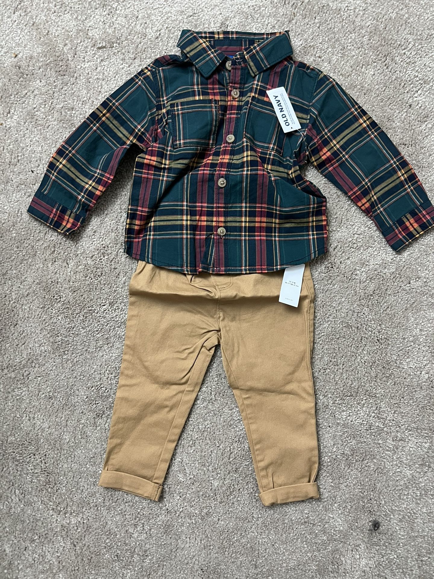 12-18 Month Plaid Shirt And Chino Pants Set