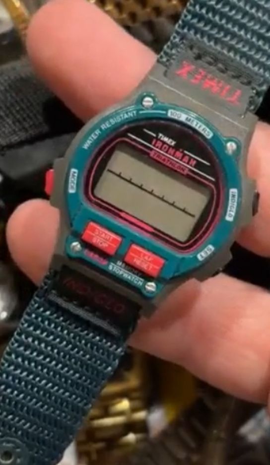 Timex Ironman Triathlon Digital Watch 200-lap Timer Green/Red/Black