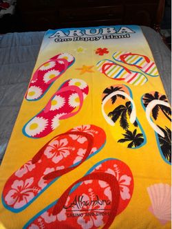 New Aruba flip flop beach towel 30 x 58