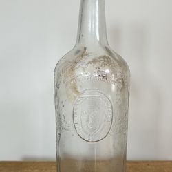 1940'S ANTIQUE HARRY E. WILKEN WHISKEY BOTTLE!  11 1/4"