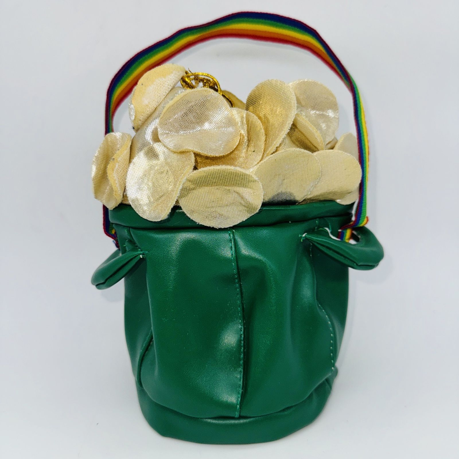 St. Patricks Day Mini Handbag Pot Of Gold Rainbow Bag Leprechaun Costume Handbag Preowned. See some missing gold coins in the picture. When the draws