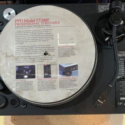 Numark TT-2400 Professional Phase Locked Loop Direct Drive Turntable, Serviced & Excellent Working Condition.