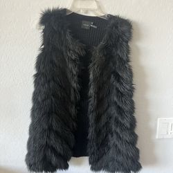 Black Fur Vest