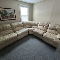 Oversized leather sectional