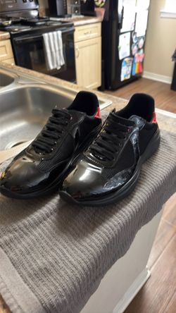 Men’s Black Prada Shoes w/ Red Accents