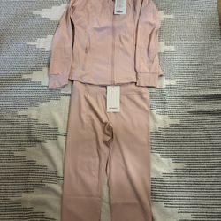 Lululemon Light Pink Matching Set (Jacket + Leggings) 