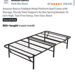 New! Foldable twin platform bed frame