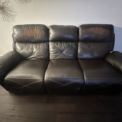 Leather Reclining Sofa 