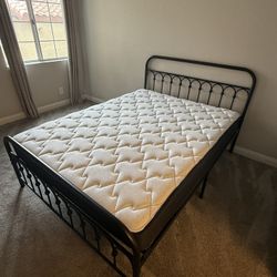 Queen Size Bed Frame & Spring Mattress (Great Condition)