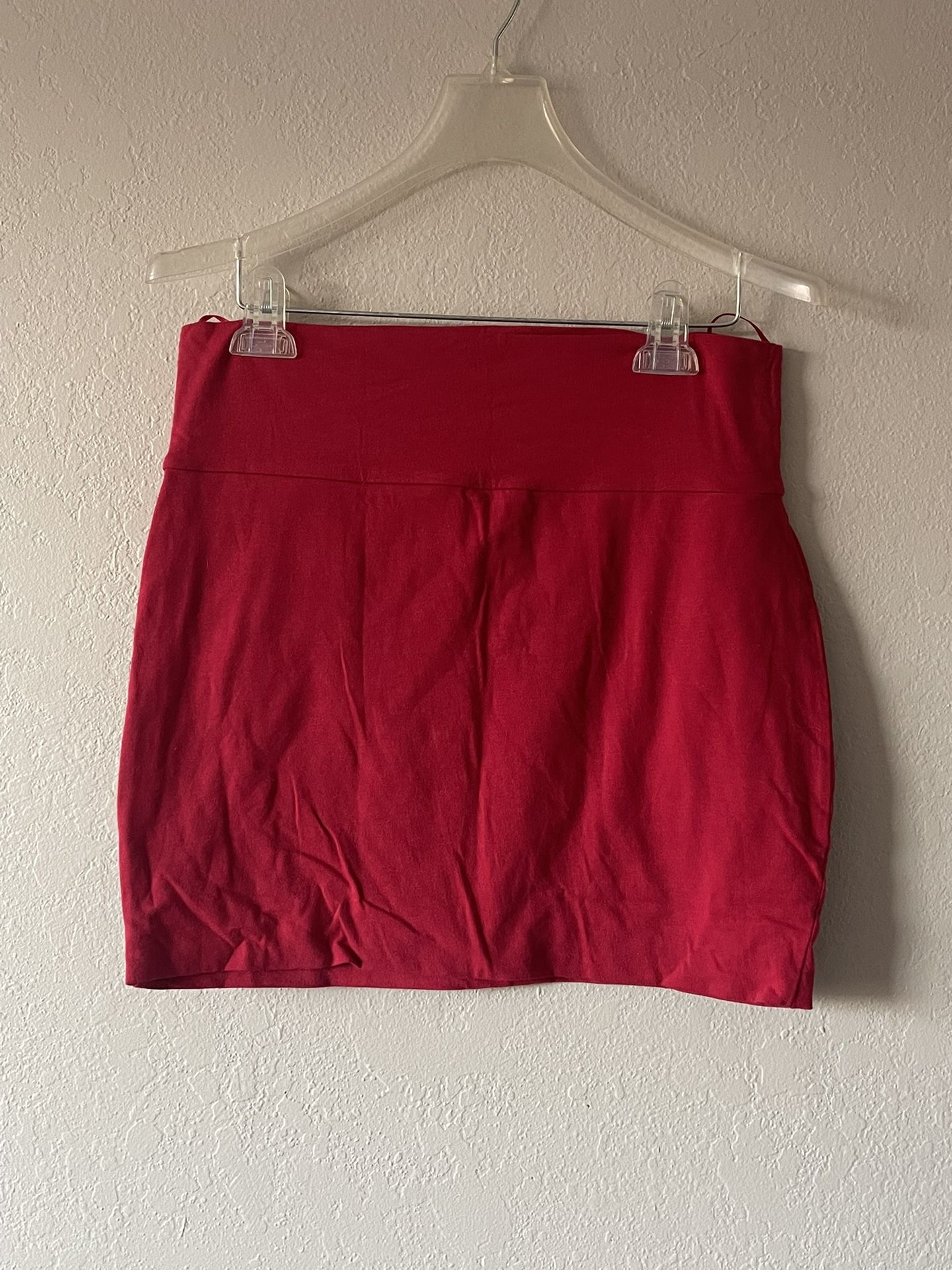 Ambiance Apparel, Women’s Red Stretchy Mini Skirt, Size L