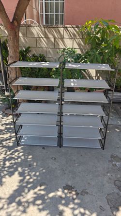 multi-tier freestanding shoe organizer