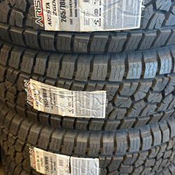 265/70R18 Set Of 4 Arisun A/T New Tires