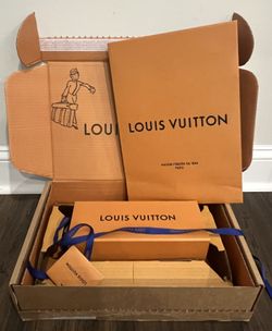 Louis Vuitton Small/Med EMPTY Orange Box And Bag (fits Scarf or Perfume Bottle)