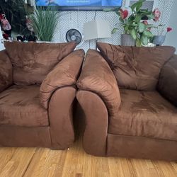 Brown Velvet Armchairs