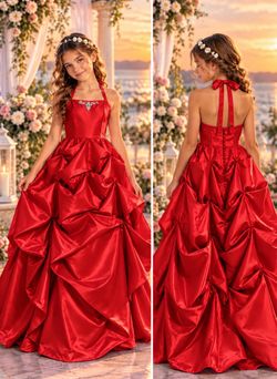 red girls dress different size