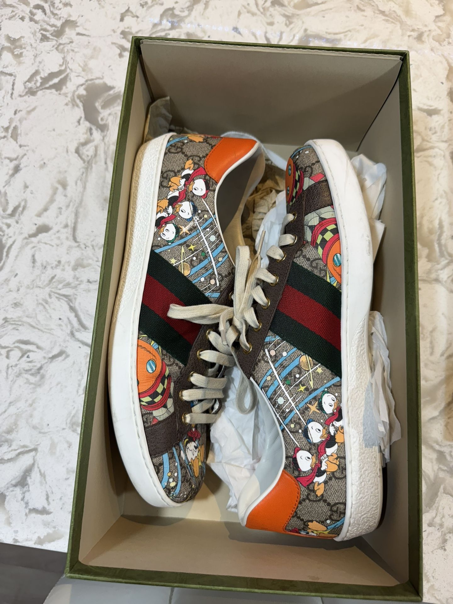 GUCCI x Disney Ace Sneakers Huey Dewey & Louie Gucci Mens Size 10