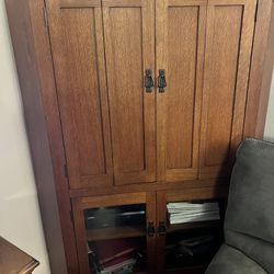 Solid Mission Oak Armoire 