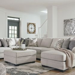  Dellara - Chalk - Sectional with Chaise 