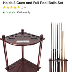 Floor Standing Billiard Pool Cue Holder Mahogany Wood Pick Up Deltona Fl