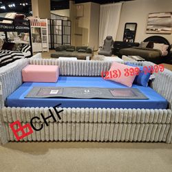 Gray Corduroy Daybed With Trundle  //  Limited Time Offer 