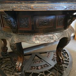 Vintage Chinese Qing Dynasty Style Hand-Carved Console or Altar Table.
