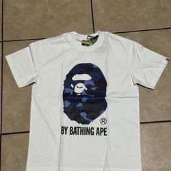 White/blue BAPE tee