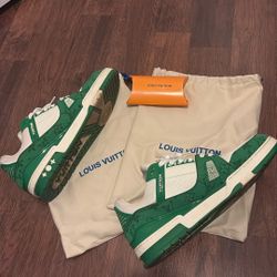 Louis Vuitton Trainer 'Green Monogram Denim'