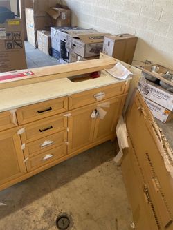 Home Decorators Collection Talmore 72 in. Double Sink Light Oak Bath Vanity with White Engineered Marble Top (Assembled)