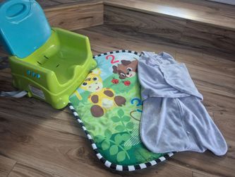 Baby Booster Seat, Play Mat, and Swaddle Bundle