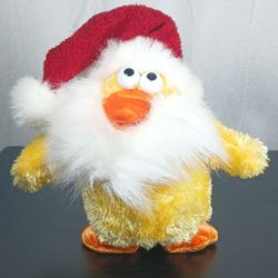 Vintage DanDee Christmas Chicken Santa Hat Sings & Dances Chicken Dance Song
