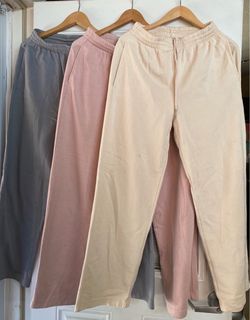 Bundle (3) H&M Women’s Size S Sweatpants Pink Gray Cream Wide Leg