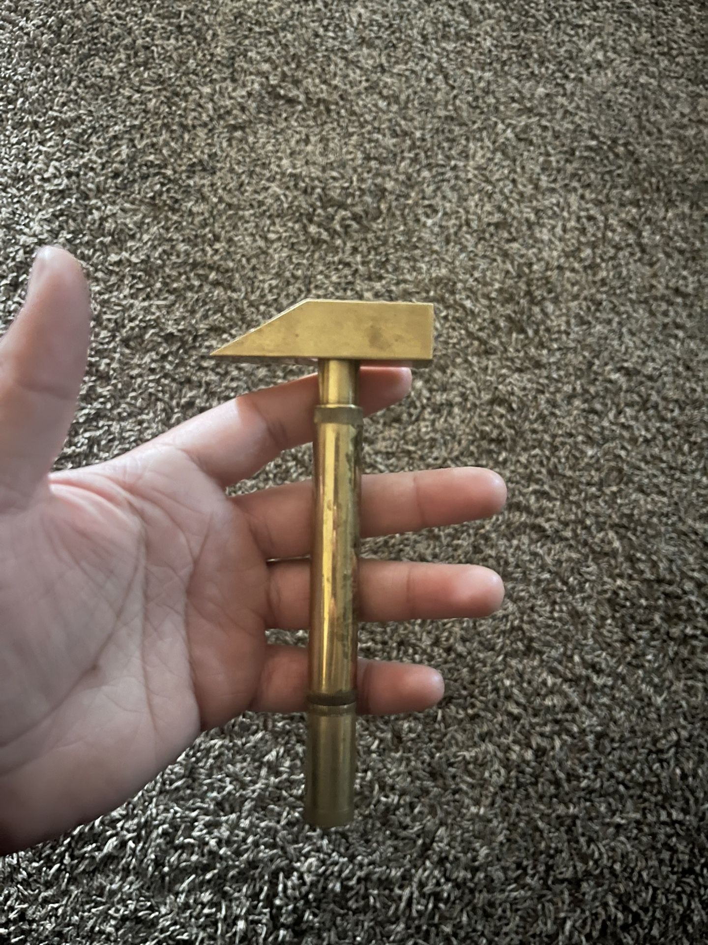 Japanese Vintage Mid Century Solid Brass Corkscrew And Bottle Opener