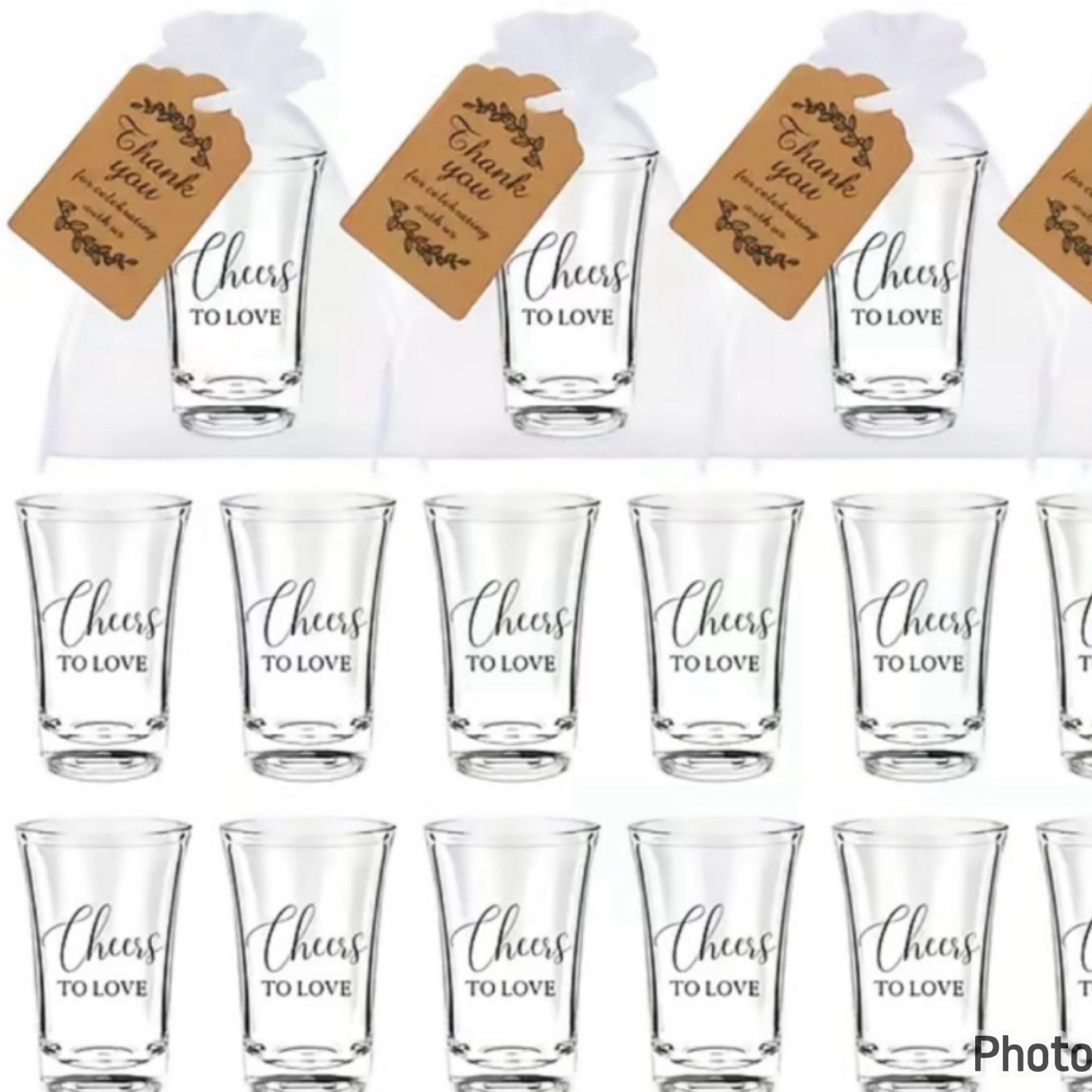 Cheers To Love Wedding Shot Acrylic Glasses (22 Pieces)