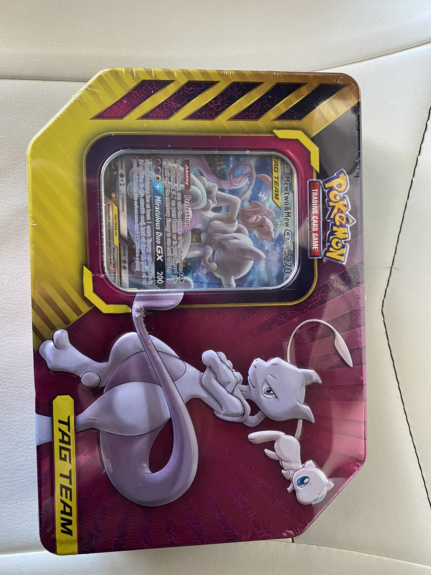 Pokémon Tin “mewtwo And Mew” Tag Team Brand New Only 1 Left!!!!