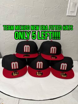 FIFA 2026 Team Mexico black red brim new era 59fifty fitted hats size 6 7/8, 7 1/8 and 7 1/4