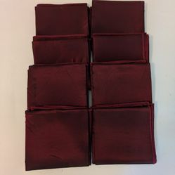 Napkins Burgundy Satin Set 8 Size 17 x 17