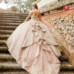Rose Gold Quince Dress By Ariana Vara
