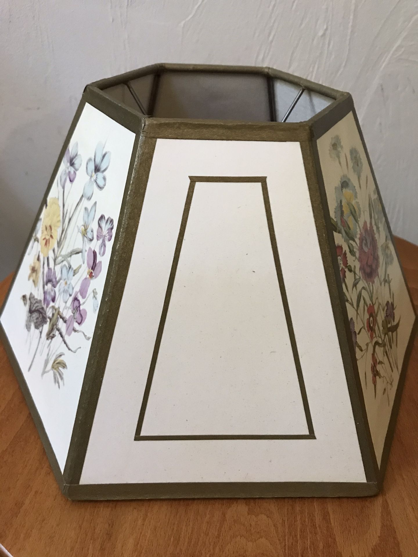 Pair of floral lamp shades by J L Prevost