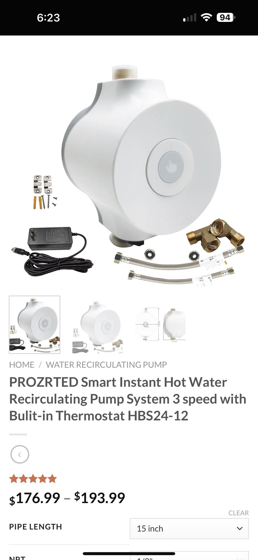 Prozrted Smart Instant Water Heater