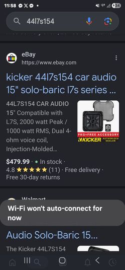 Kicker 44L7S154 15" Solo-Baric L7S Subwoofer