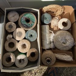 SPOOLS OF TWINE, MARKING CHALK & PLUMB LINE