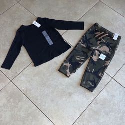 Old Navy Toddler Boy’s Fleece Jogger Pants / Sweatpants and Shirt, Size 2t