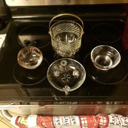 X4 Vintage Glass Dish Variety 