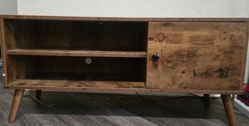 Mid Century Rustic TV Stand / Entertainment Console with Storage