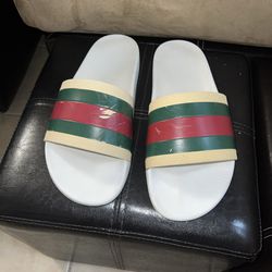 Gucci Sherry Line Rubber Sandals . Italy Size U.S 11.5 Men White