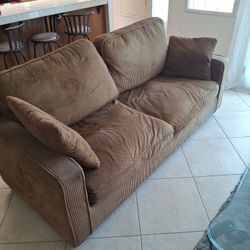 Brown Corderoid Full Size Futon Couch