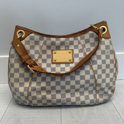 Louis Vuitton Galliera PM Shoulder Bag Damier Azur Leather France